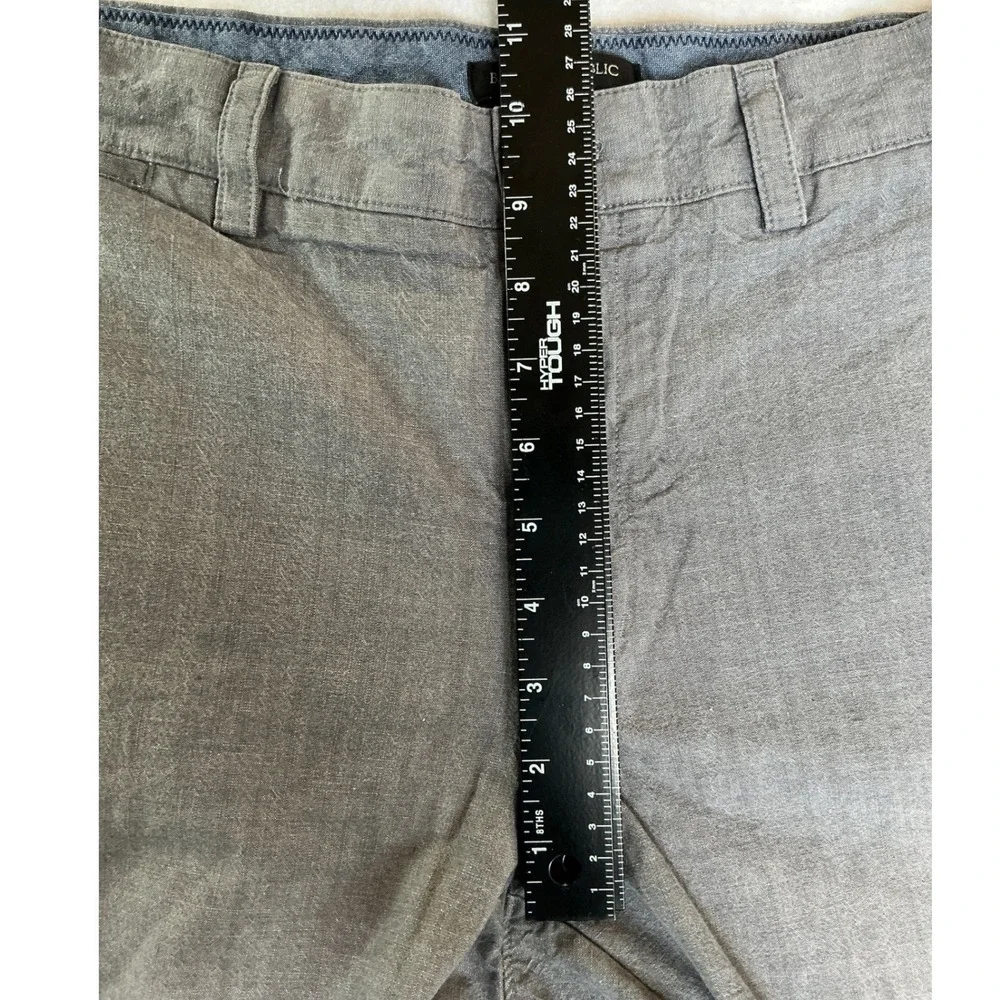 Banana Republic Aiden Shorts Mens‎ 33 Grey Chambray Cotton Flat Front Casual 9